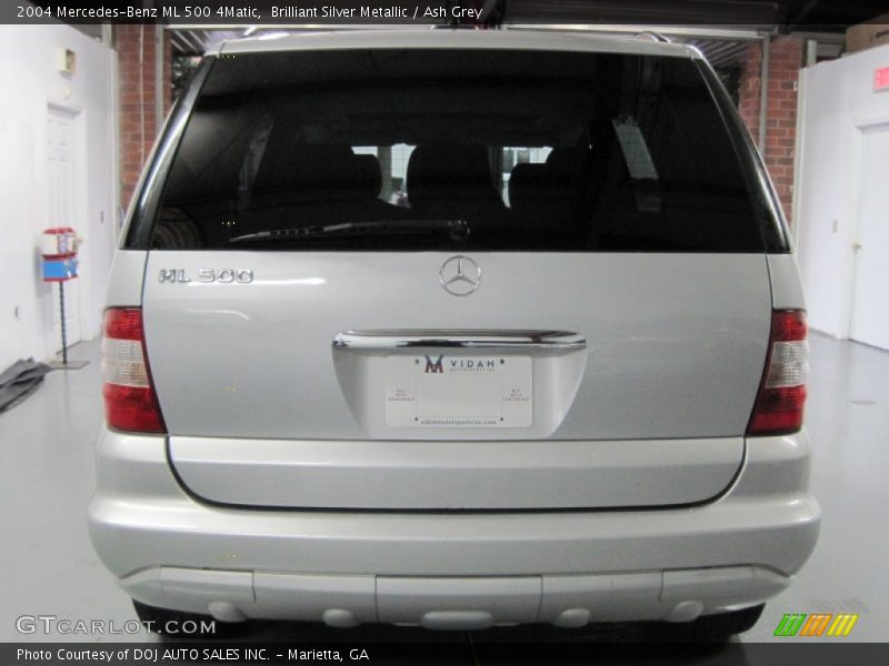 Brilliant Silver Metallic / Ash Grey 2004 Mercedes-Benz ML 500 4Matic