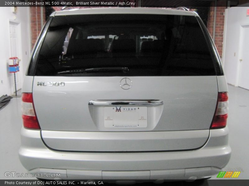 Brilliant Silver Metallic / Ash Grey 2004 Mercedes-Benz ML 500 4Matic