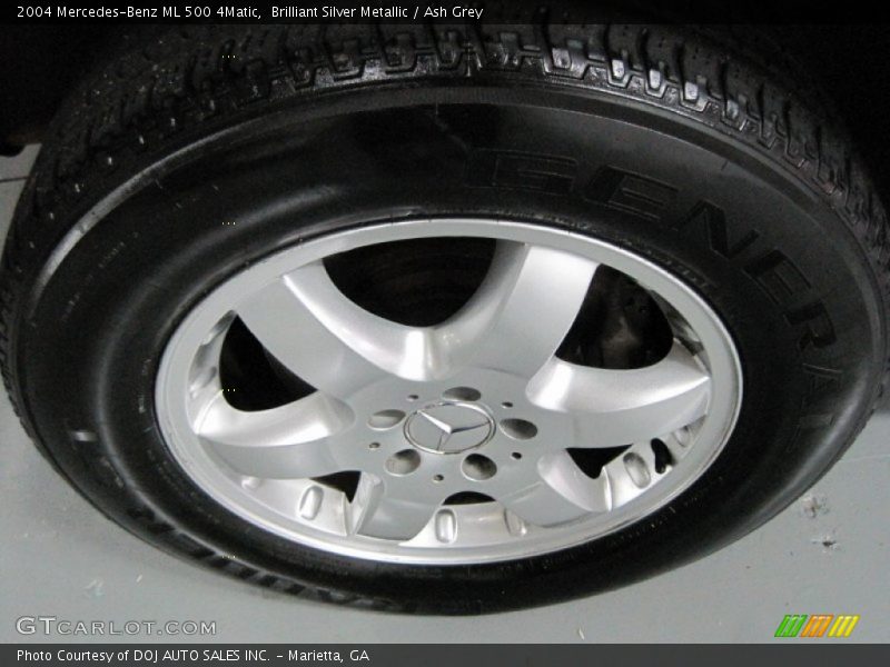 Brilliant Silver Metallic / Ash Grey 2004 Mercedes-Benz ML 500 4Matic