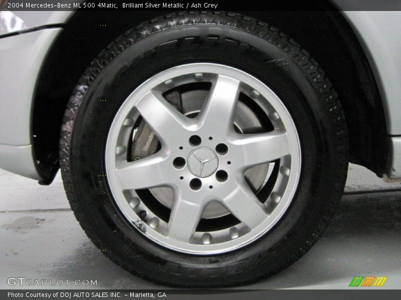 Brilliant Silver Metallic / Ash Grey 2004 Mercedes-Benz ML 500 4Matic