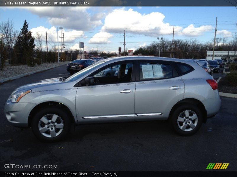 Brilliant Silver / Black 2012 Nissan Rogue S AWD