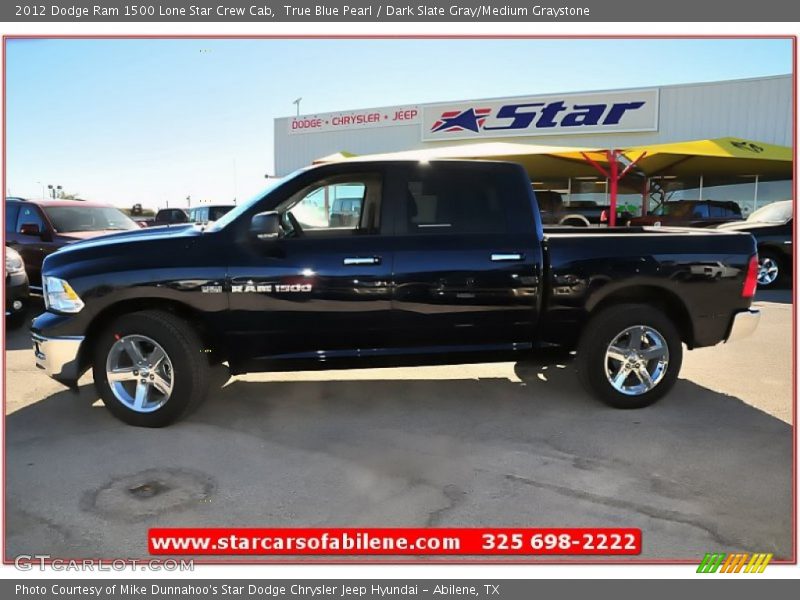 True Blue Pearl / Dark Slate Gray/Medium Graystone 2012 Dodge Ram 1500 Lone Star Crew Cab