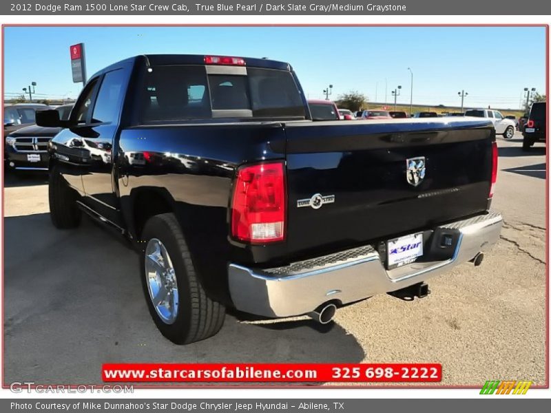 True Blue Pearl / Dark Slate Gray/Medium Graystone 2012 Dodge Ram 1500 Lone Star Crew Cab