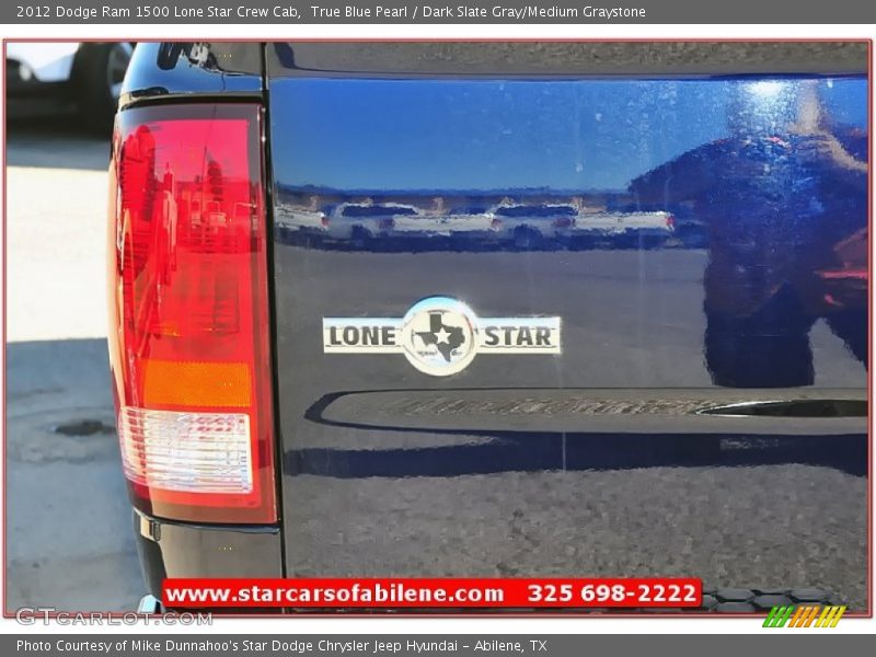 True Blue Pearl / Dark Slate Gray/Medium Graystone 2012 Dodge Ram 1500 Lone Star Crew Cab