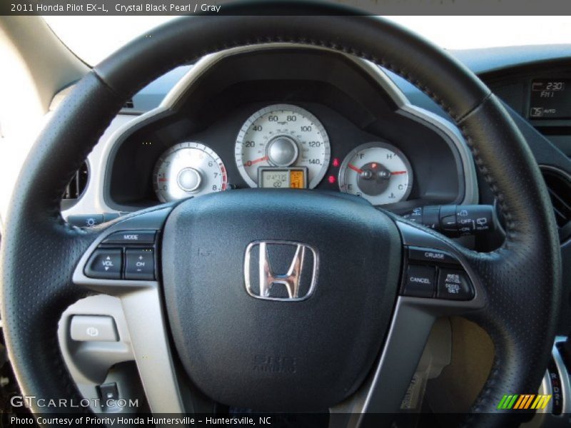 Crystal Black Pearl / Gray 2011 Honda Pilot EX-L