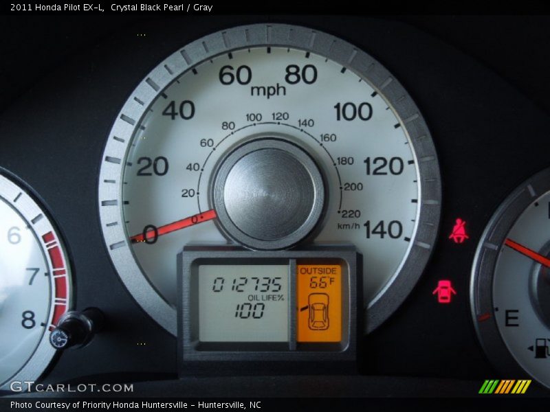 Crystal Black Pearl / Gray 2011 Honda Pilot EX-L