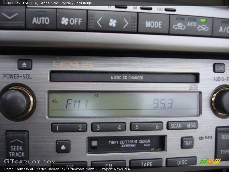 White Gold Crystal / Ecru Beige 2003 Lexus SC 430