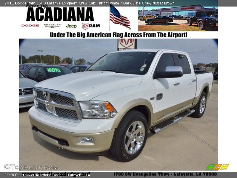 Bright White / Dark Slate Gray/Russet Brown 2011 Dodge Ram 1500 Laramie Longhorn Crew Cab