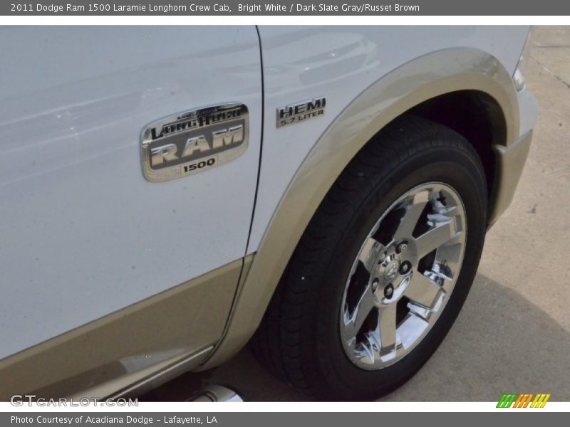 Bright White / Dark Slate Gray/Russet Brown 2011 Dodge Ram 1500 Laramie Longhorn Crew Cab