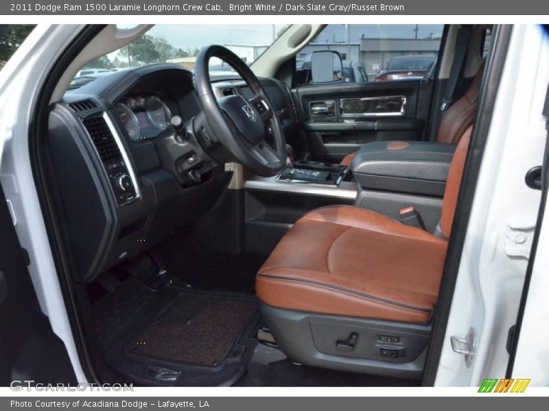 Bright White / Dark Slate Gray/Russet Brown 2011 Dodge Ram 1500 Laramie Longhorn Crew Cab