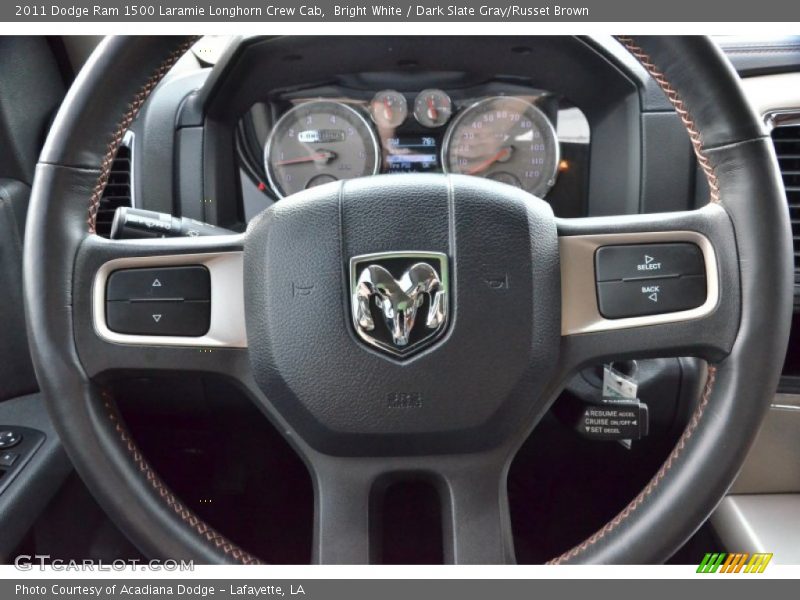 Bright White / Dark Slate Gray/Russet Brown 2011 Dodge Ram 1500 Laramie Longhorn Crew Cab