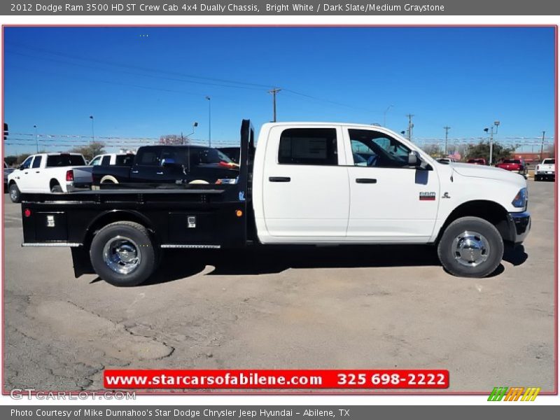 Bright White / Dark Slate/Medium Graystone 2012 Dodge Ram 3500 HD ST Crew Cab 4x4 Dually Chassis