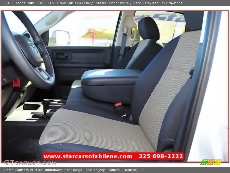 Bright White / Dark Slate/Medium Graystone 2012 Dodge Ram 3500 HD ST Crew Cab 4x4 Dually Chassis