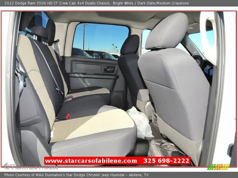 Bright White / Dark Slate/Medium Graystone 2012 Dodge Ram 3500 HD ST Crew Cab 4x4 Dually Chassis