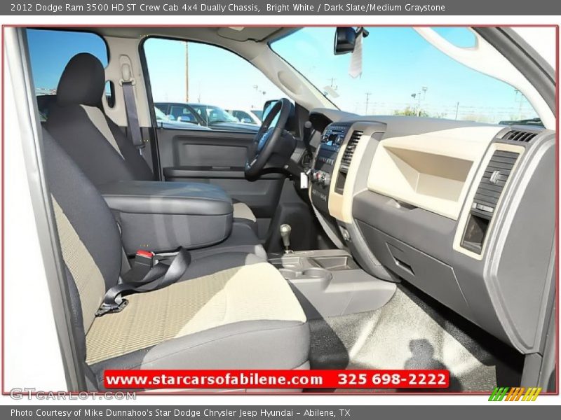 Bright White / Dark Slate/Medium Graystone 2012 Dodge Ram 3500 HD ST Crew Cab 4x4 Dually Chassis