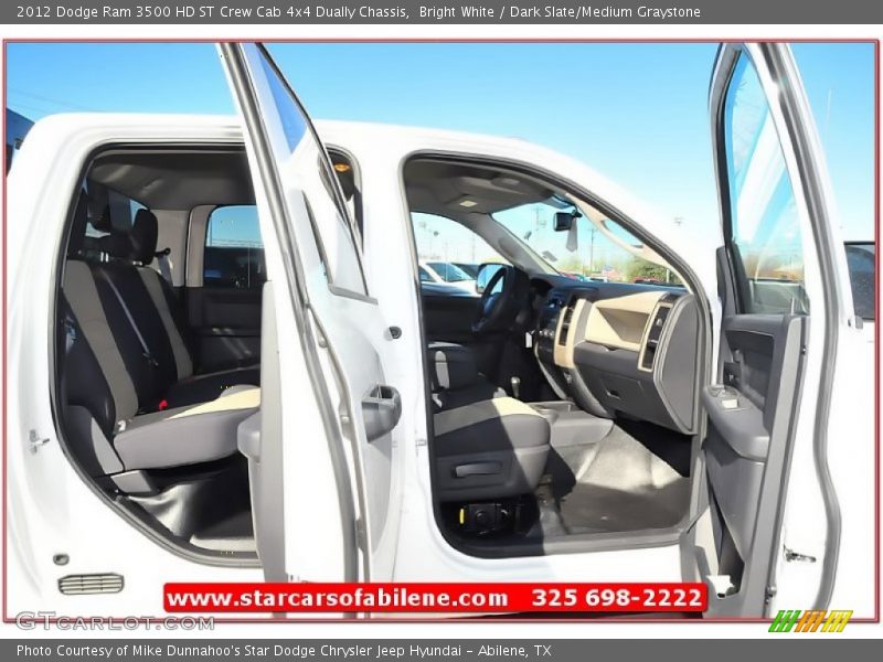 Bright White / Dark Slate/Medium Graystone 2012 Dodge Ram 3500 HD ST Crew Cab 4x4 Dually Chassis