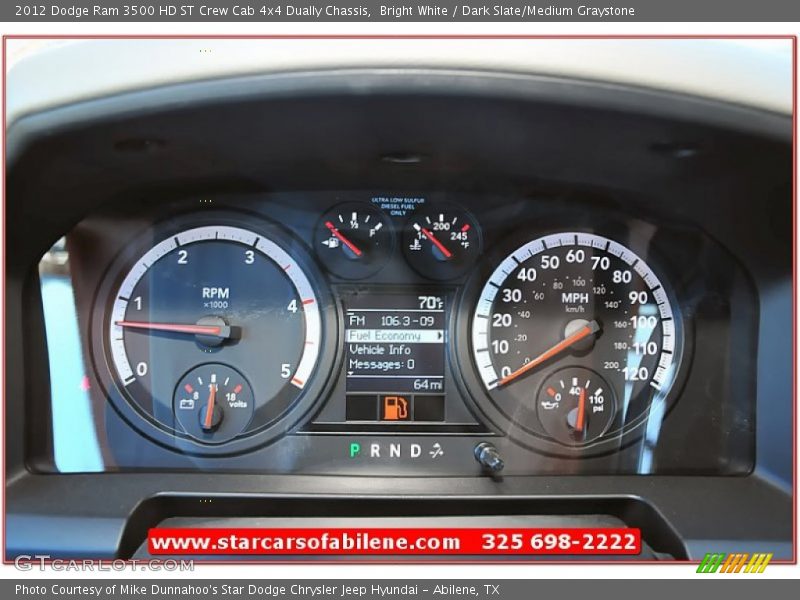 Bright White / Dark Slate/Medium Graystone 2012 Dodge Ram 3500 HD ST Crew Cab 4x4 Dually Chassis