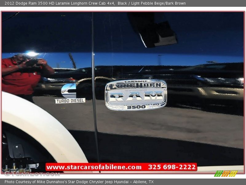 Black / Light Pebble Beige/Bark Brown 2012 Dodge Ram 3500 HD Laramie Longhorn Crew Cab 4x4