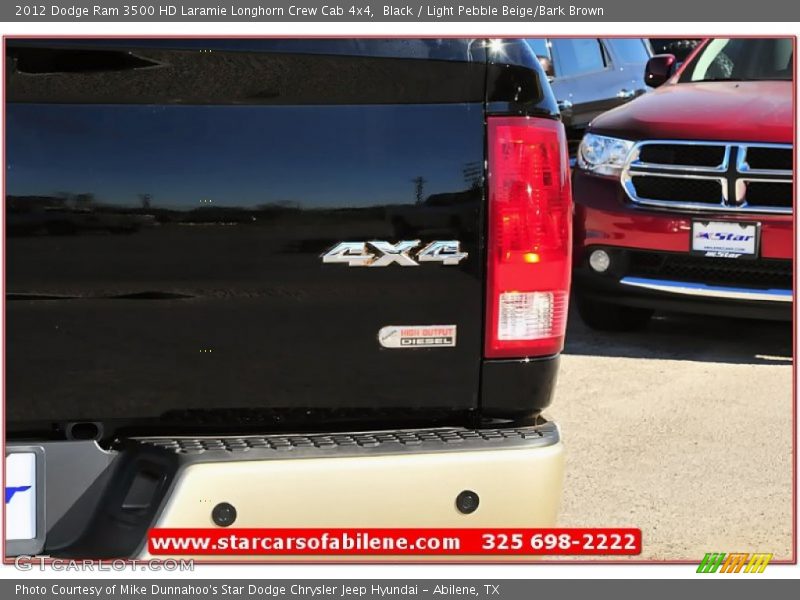Black / Light Pebble Beige/Bark Brown 2012 Dodge Ram 3500 HD Laramie Longhorn Crew Cab 4x4