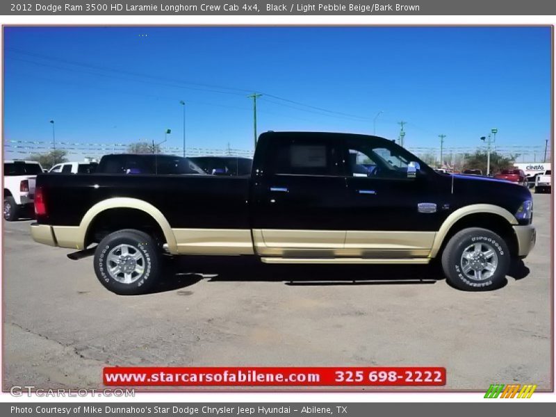 Black / Light Pebble Beige/Bark Brown 2012 Dodge Ram 3500 HD Laramie Longhorn Crew Cab 4x4
