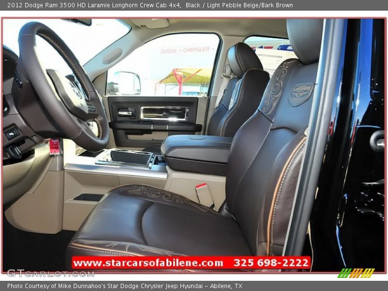 Black / Light Pebble Beige/Bark Brown 2012 Dodge Ram 3500 HD Laramie Longhorn Crew Cab 4x4