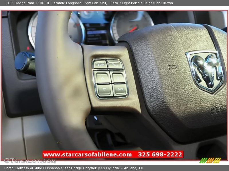 Black / Light Pebble Beige/Bark Brown 2012 Dodge Ram 3500 HD Laramie Longhorn Crew Cab 4x4