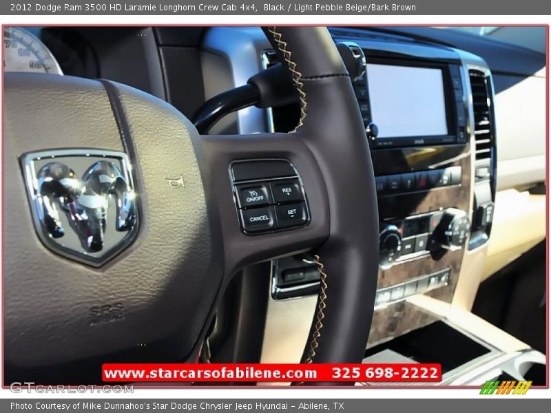 Black / Light Pebble Beige/Bark Brown 2012 Dodge Ram 3500 HD Laramie Longhorn Crew Cab 4x4