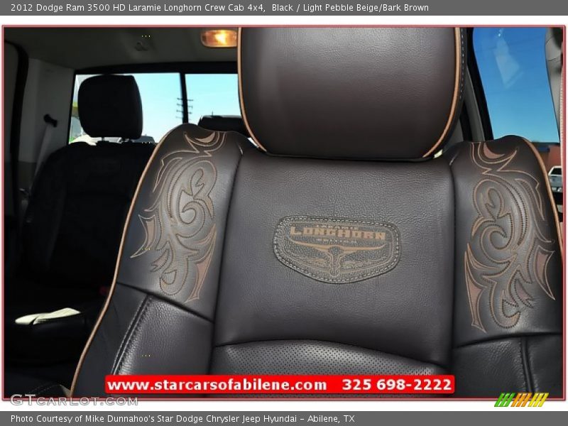 Black / Light Pebble Beige/Bark Brown 2012 Dodge Ram 3500 HD Laramie Longhorn Crew Cab 4x4