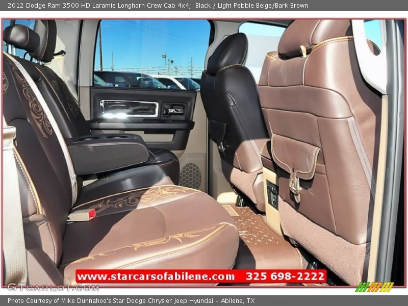 Black / Light Pebble Beige/Bark Brown 2012 Dodge Ram 3500 HD Laramie Longhorn Crew Cab 4x4