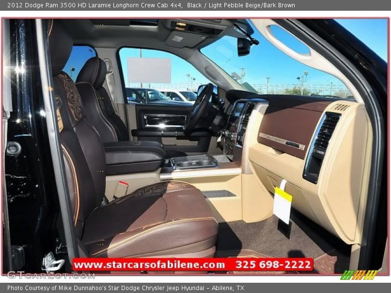 Black / Light Pebble Beige/Bark Brown 2012 Dodge Ram 3500 HD Laramie Longhorn Crew Cab 4x4