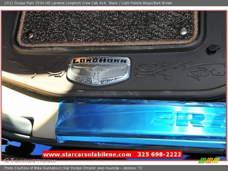 Black / Light Pebble Beige/Bark Brown 2012 Dodge Ram 3500 HD Laramie Longhorn Crew Cab 4x4
