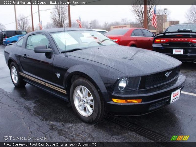 Black / Medium Parchment 2009 Ford Mustang V6 Coupe