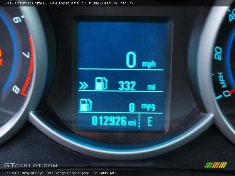 Blue Topaz Metallic / Jet Black/Medium Titanium 2012 Chevrolet Cruze LS