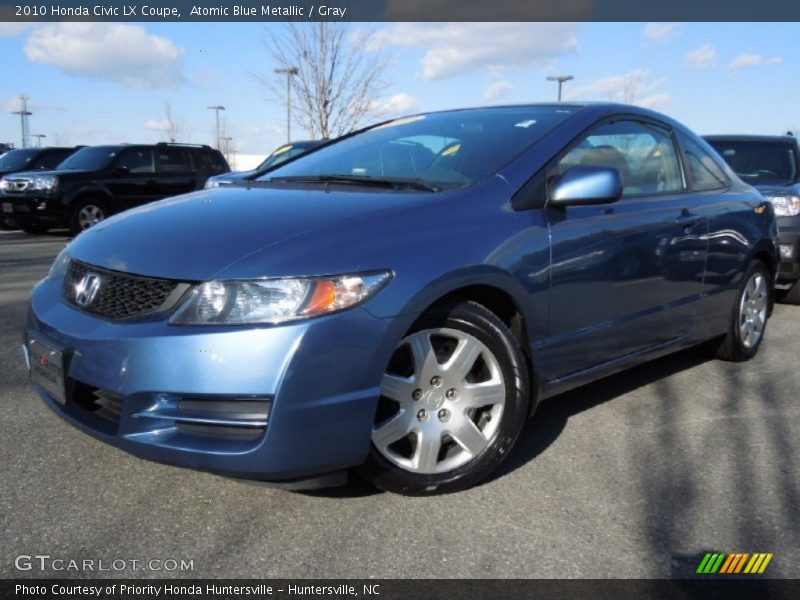 Atomic Blue Metallic / Gray 2010 Honda Civic LX Coupe