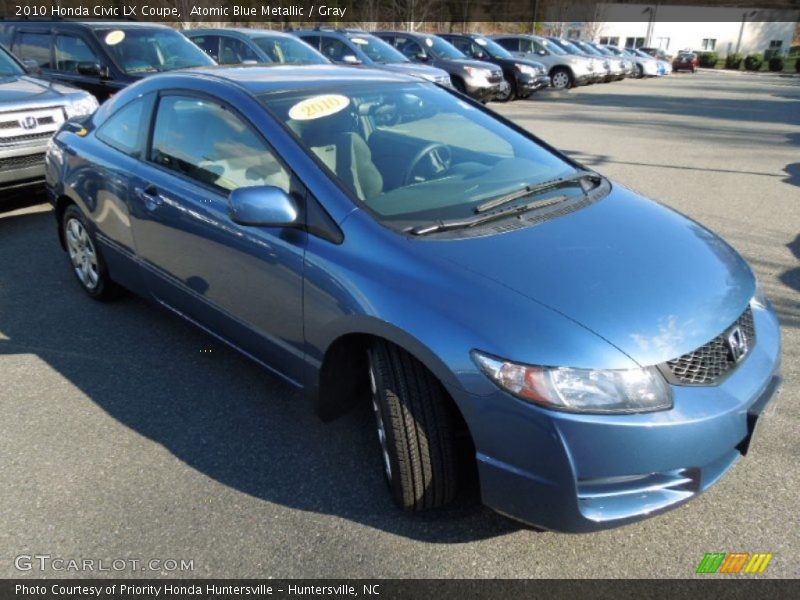 Atomic Blue Metallic / Gray 2010 Honda Civic LX Coupe