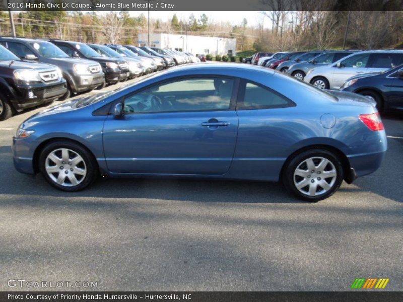Atomic Blue Metallic / Gray 2010 Honda Civic LX Coupe