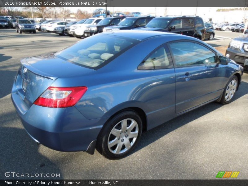 Atomic Blue Metallic / Gray 2010 Honda Civic LX Coupe