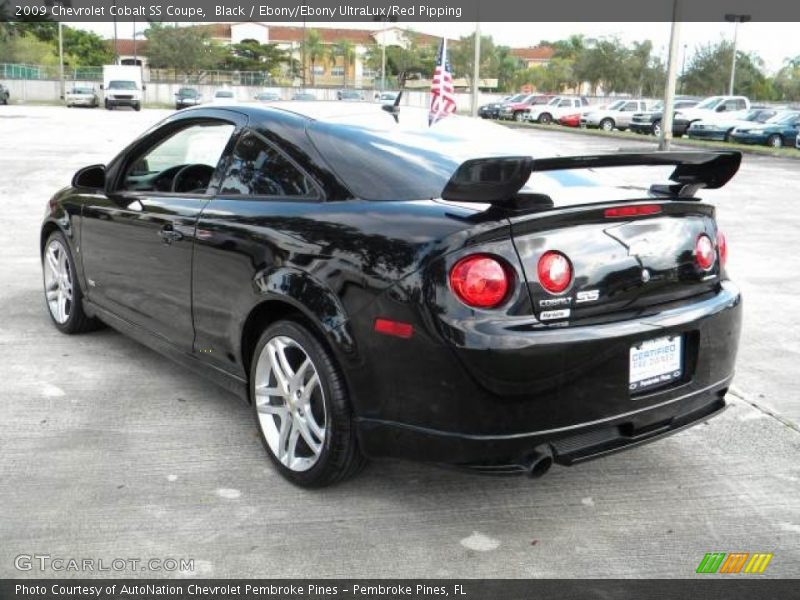 Black / Ebony/Ebony UltraLux/Red Pipping 2009 Chevrolet Cobalt SS Coupe