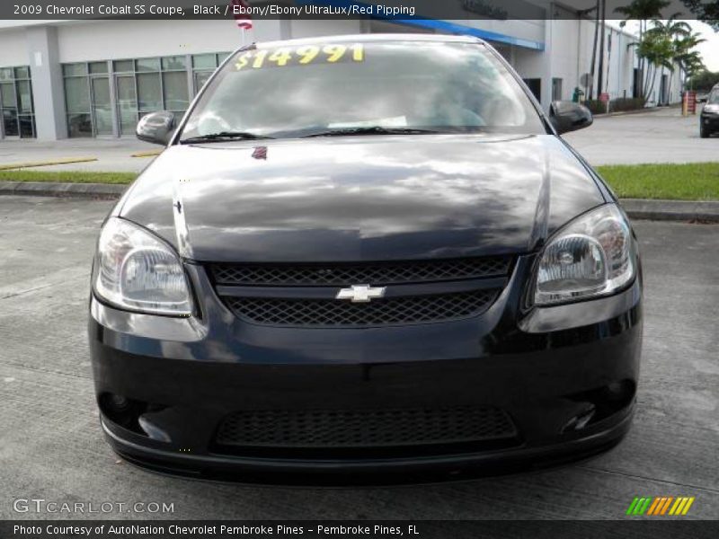 Black / Ebony/Ebony UltraLux/Red Pipping 2009 Chevrolet Cobalt SS Coupe