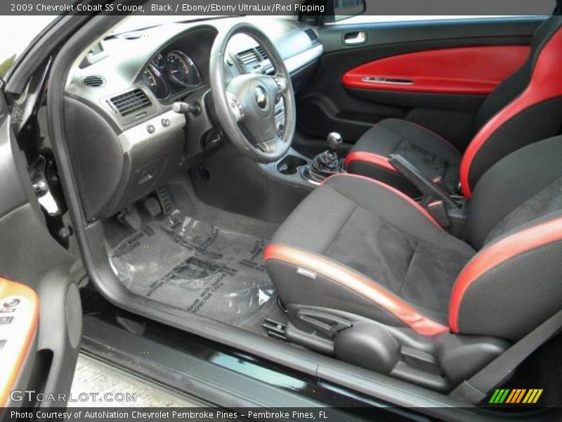 Ebony/Ebony UltraLux/Red Pipping Interior - 2009 Cobalt SS Coupe 