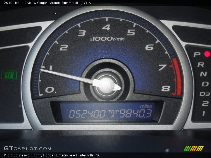Atomic Blue Metallic / Gray 2010 Honda Civic LX Coupe