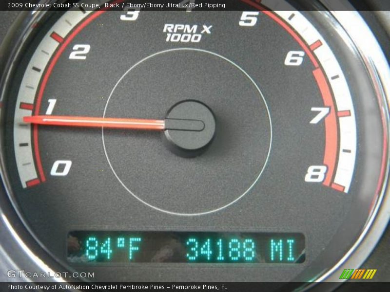 Black / Ebony/Ebony UltraLux/Red Pipping 2009 Chevrolet Cobalt SS Coupe