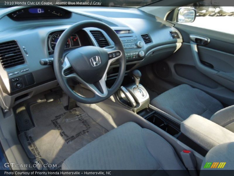 Atomic Blue Metallic / Gray 2010 Honda Civic LX Coupe