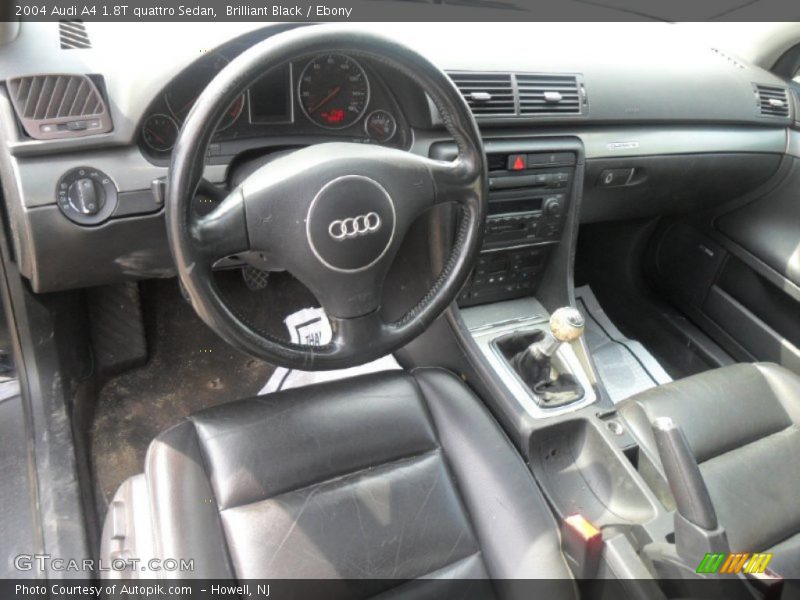 Brilliant Black / Ebony 2004 Audi A4 1.8T quattro Sedan