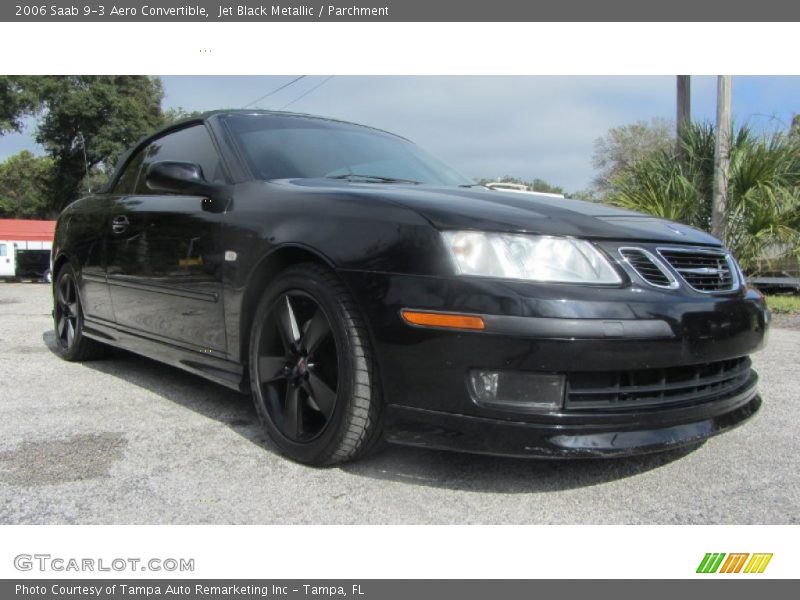 Jet Black Metallic / Parchment 2006 Saab 9-3 Aero Convertible