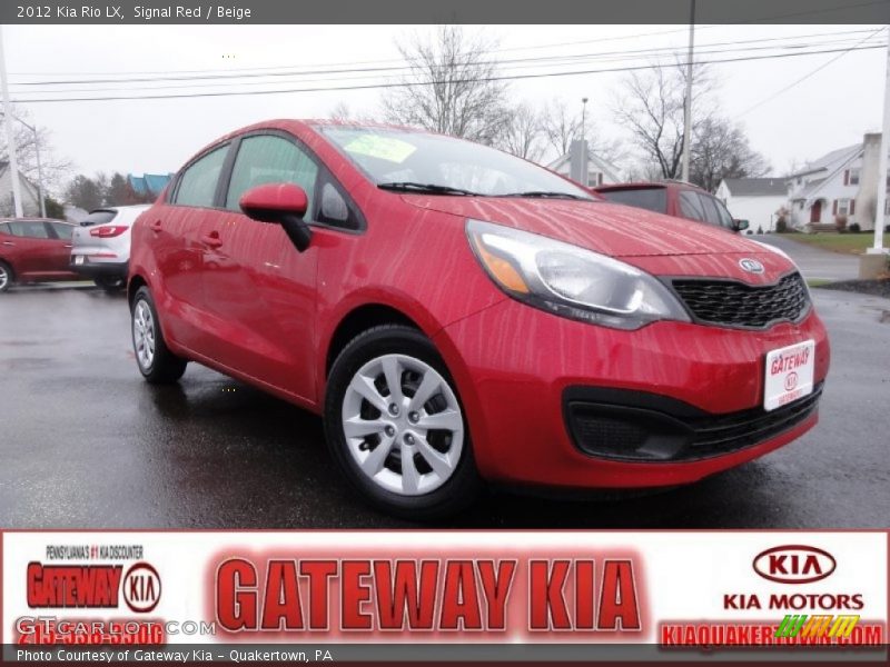 Signal Red / Beige 2012 Kia Rio LX