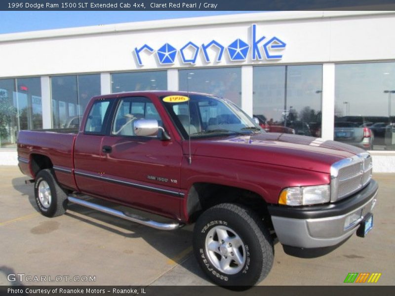 Claret Red Pearl / Gray 1996 Dodge Ram 1500 SLT Extended Cab 4x4