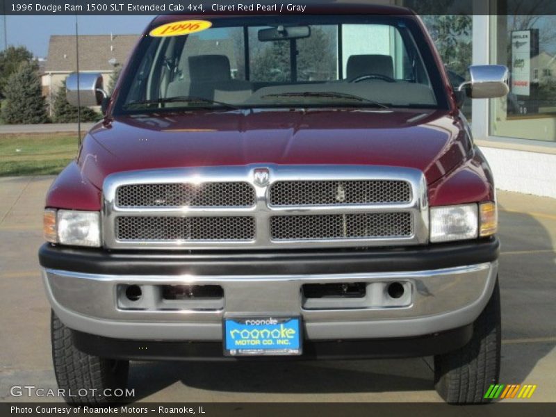 Claret Red Pearl / Gray 1996 Dodge Ram 1500 SLT Extended Cab 4x4
