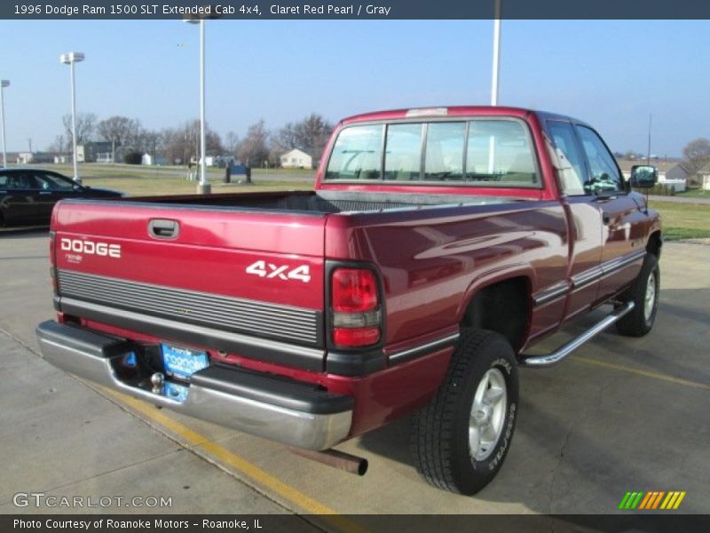 Claret Red Pearl / Gray 1996 Dodge Ram 1500 SLT Extended Cab 4x4