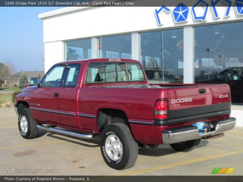 Claret Red Pearl / Gray 1996 Dodge Ram 1500 SLT Extended Cab 4x4